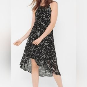 White House | Black Market Women's High-Low Black White Polka Dot Dress Size  2